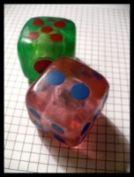 Dice : Dice - 6D - Large Rubber Flashing Lights One Pink One Green